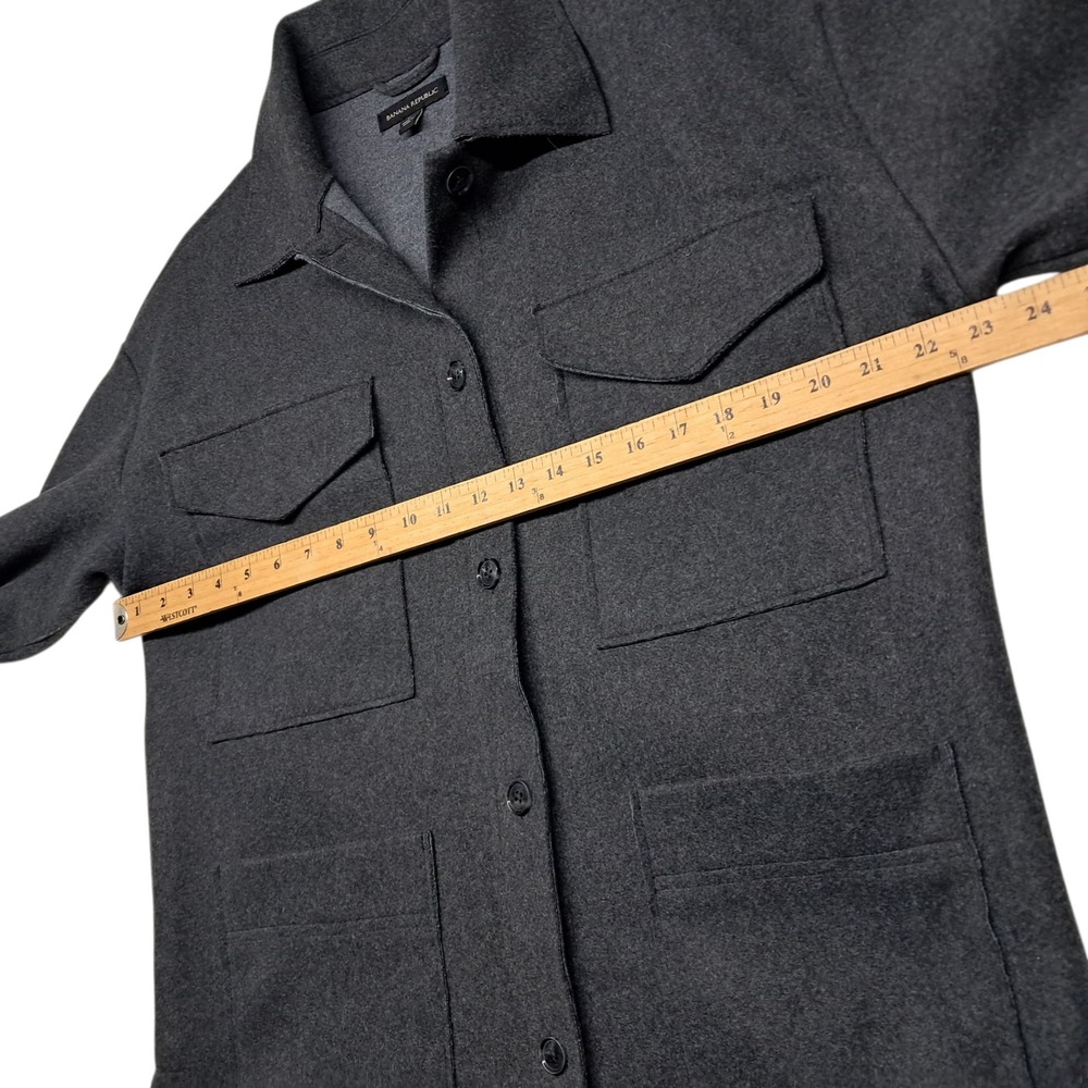 Banana Republic Dark Gray Button-Down Casual Shirt Jacket - Picture 7 of 11